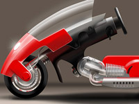 Fahrzeug, Roller, Motoroller, Transport, Motorrad, Concept, Konzept, Technische Illustration, Visualisierung